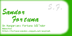 sandor fortuna business card